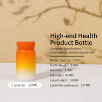 Vente en gros d'usine, emballage personnalisé de couleur orange, conteneur pour compléments alimentaires, flacon vide pour pilules et capsules, emballage pour médicaments