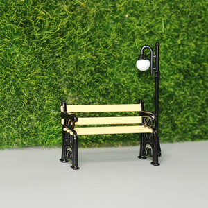 Xiaomiwu maison de poupée miniature jouet modèle scène accessoires de tir en plein air affichage mini chaise de parc + lampadaire N119 - Product Image 6