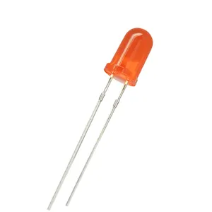 หลอดไฟ LED ลูกปัดตรงเป็น 5 มม./F5 ผมสีส้มสีส้ม เท้าสั้นสดใสพิเศษ LED F5 ไฟทรงกลมสีส้ม