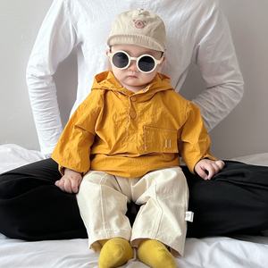 Vente en gros usine/OEM – Ensemble veste coupe-vent en nylon à capuche pour garçons, automne et printemps, fin, décontracté, teint en pièce, élégant - Product Image 4