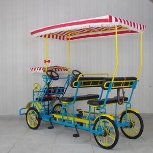 Vélo à quatre <span class=keywords><strong>roues</strong></span> à pignon fixe <span class=keywords><strong>4</strong></span> <span class=keywords><strong>roues</strong></span> Quad Bike Sightseeing 20 "multi-personnes Vélo vélo pour parents et enfants Vélo sûr - Product Image 4