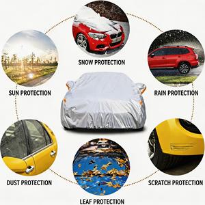 Housse de voiture - Protection UV, soleil, eau et poussière pour berline, housses de voiture universelles complètes avec sac de rangement, toutes saisons intérieur/extérieur - Product Image 1