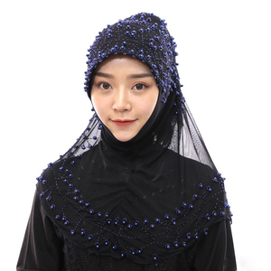 OEM Handmade Beaded <b>Islamic</b> <b>Clothing</b> Women's Scarves Muslim In-Stock Wholesale Ethnic Headscarves - Product Image 1