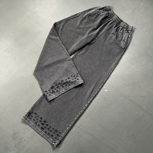 Nueva Llegada High-Street Pantalones de gran tamaño Snow Wash Desgastado Corte deshilachado - Product Image 3