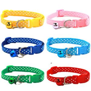 <span class=keywords><strong>Collar</strong></span> de nailon con lunares para mascotas 1,0 con campana, patrón sólido, <span class=keywords><strong>Collar</strong></span> para perros y gatos, stock listo para venta al por mayor con decoración de cinta - Product Image 5