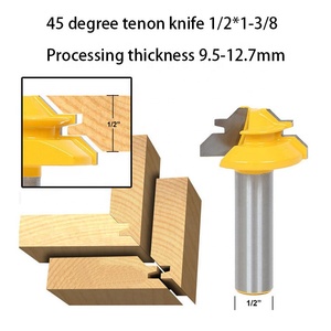 Alat tukang kayu 45 derajat 1/4 1/2 8 Shank miter alat pemotong tanggam kayu pemotong penggilingan <span class=keywords><strong>Router</strong></span> <span class=keywords><strong>bit</strong></span> - Product Image 3