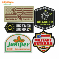 Patch en PVC souple 3D pour agents de patrouille routière et agents forestiers, avec formes de cœur et de fleur, dos plat, pour chapeaux et sacs