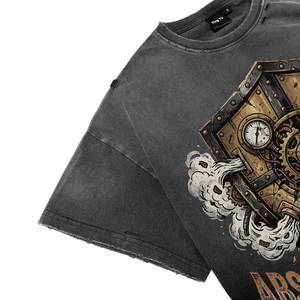 T-shirts en coton respirants à manches courtes pour hommes, effet délavé, avec impression personnalisée sur le devant, style rétro, vêtements vintage, vente en gros - Product Image 5