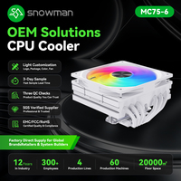 Dissipateur thermique en cuivre RGB pour processeur, 6 caloducs, pour les revendeurs de chaînes de magasins de détail, certifié CE FCC RoHS, contrôle qualité en vrac, garantie 1 an