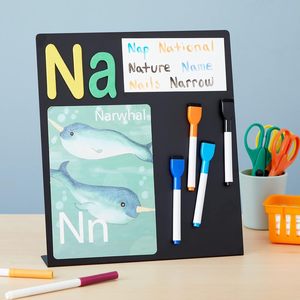 Magnetic Message Board Black Standing Erasable <b>Whiteboard</b> Memo Storage DIY Display Board - Product Image 2