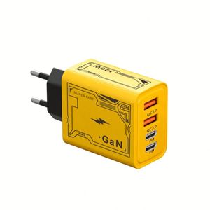 120W Intelligent <b>Plug</b> Dual Type-C+dual USB Multi Port <b>Adapter</b> EU US UK <b>Plug</b> Mobile Phone Charger - Product Image 1