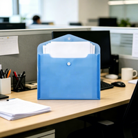 Pochette transparente en plastique PP A5 (0,18-0,35 mm) avec bouton-pression pour documents scolaires