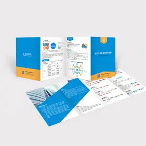 Vente en gros de haute qualité dépliant plié personnalisé dépliant Promotion imprimable impression de brochures à trois volets