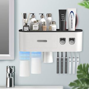 Home Bathroom Organizers Automatic Multi-functional Wall Mounted Plastic Battery Powered Eco-Friendly <b>Toothbrush</b> <b>Holder</b> Set - Product Image 1