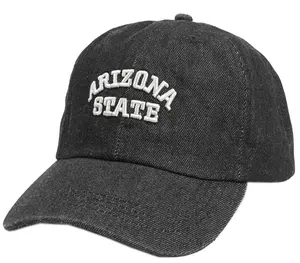 Großhandel Adult Cotton Fashion 3D Stickerei Arizona State Black Denim Baseball Cap