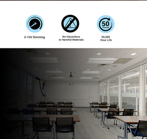 2x2 FT 3CCT Color sintonizable LED Troffer Light 3500K/4000K/5000K 0-10V Luces de techo colgantes regulables con cesta central - Product Image 4