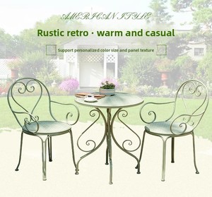 Set di Tavoli e Sedie da <span class=keywords><strong>Esterno</strong></span> in Ferro a Tre Colori Combinati <span class=keywords><strong>per</strong></span> Balcone, Tempo Libero e Caffetteria - Product Image 6