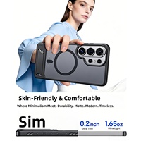 Étui de téléphone magnétique anti-chute et résistant aux chocs avec support magnétique effet peau mate premium pour Samsung S24 S25 S26 Ultra Plus