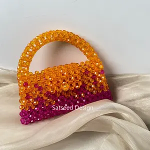 Degrade renkler kadın çanta üst kolu ziyafet parti çanta bayanlar için özgünlük 2024 yeni moda özelleştirilebilir el yapımı