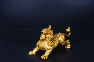 धन आकर्षित करने वाले सोने की पिक्सीयू पशु मूर्तिकला कला कस्टम शिल्प शिल्प ने कांस्य मूर्तिकला आभूषण चीनी शैली को जीवन-आकार बनाया - Product Image 6