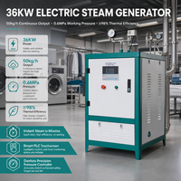 Generator Uap Listrik Otomatis Penuh 36KW 0.6MPa Tekanan Tinggi Bebas Inspeksi Boiler Uap Kontrol Layar Sentuh PLC 98%