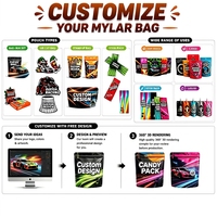 Sacs personnalisés en mylar 3.5 avec boîte de présentation pour emballage de bonbons en forme de fleur emballage alimentaire CR découpé à l'emporte-pièce en forme de console de jeu doux au toucher
