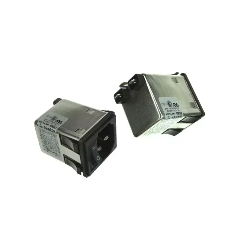 2-1609113-8 Power Entry Connector CU Corcom Series Receptacle Male Blades Module IEC 320-C14 Panel Mount Snap-In 216091138