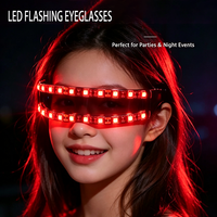 LED Leuchtbrille mit Hoher Helligkeit 4 Modi DJ Sonnenbrille für EDM Festival Club Party Halloween KTV Dekoration