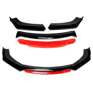 Kit de <span class=keywords><strong>Carrosserie</strong></span> 4 Pièces Universel Lame de Pare-Chocs Avant Séparateur à Bande Rouge État Neuf avec Sorties d'Échappement pour Modification de Voiture - Product Image 3