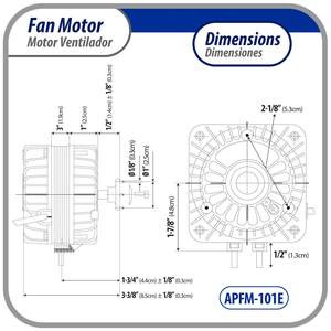 Appli Parts Motor Evaporador, Condensador de Refrigeración, 115V, 60Hz, 0.65A, 1450rpm, Incluye Base, Aspa de Ventilador de Plástico, 9 Pulgadas, W, W - Product Image 2