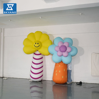 Modèle de fleur gonflable géante personnalisée pour l'aménagement paysager extérieur ou la décoration artistique de scène événementielle