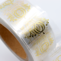 Autocollant auto-adhésif personnalisé transparent Bopp feuille d'or en vinyle transparent logo autocollant pour bouteilles de parfum cosmétique