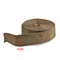 HONGPA 2 "X 100 'Rouleau de chaleur d'échappement pour ruban de protection thermique en fibre de verre de moto avec attaches en acier inoxydable