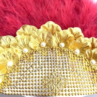 Vente en gros Bijoux en or Éventails de plumes colorés Bouquet de mariée Fête de mariage Spectacle de danse Éventails de plumes
