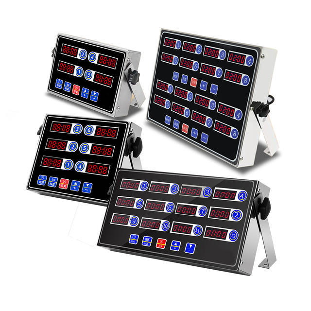 Restaurant Stainless Steel Burger Calculagraph Mechanical Timer Commercial Digital 4\6\8\12\16 Channels Kitchen Timer for Fried