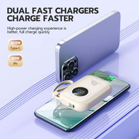 Batterie externe à charge rapide 22,5 W avec câble de charge Type-C intégré, grande capacité 20000 mAh, batterie externe portable, cadeau