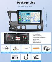 Hikity pour Honda Civic 2006-2011 10.1 "8 Core 4 + 64G Android Autoradio Stéréo 4G LTE/Carplay/Android Auto/GPS/WiFi/DSP/AM/EQ OEM