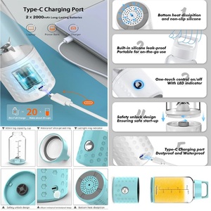Licuadora Portátil de 500 ml, de Alta Velocidad, con Cuchilla de Acero Inoxidable y USB, para Smoothies y Batidos, Uso en Exteriores, Hoteles, Automóviles y Hogares - Product Image 5