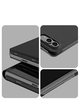Étui de téléphone intelligent 360 Protector Mirror Flip avec support pour iPhone Duo 2026 18, support pliable, coque en cuir mat