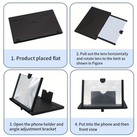 Amplificateur d'écran de téléphone portable pliable de 10 pouces, loupe 3D HD avec lentille anti-reflet pour iPhone/Android, pour la maison, le bureau