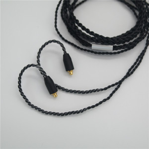 Cable para auriculares MMCX plateado y chapado en cobre, 120 cm, conector en ángulo de 3,5 mm, negro, para dispositivos de audio digital - Product Image 4