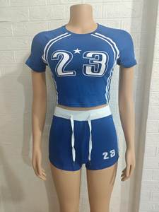 Viviblook Z621ST03 femmes vêtements d'été Sportsuit à manches courtes haut court Shorts ensemble deux pièces ensemble survêtement - Product Image 5