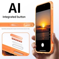 Étui de téléphone magnétique translucide mat de luxe à effet ondulé pour iPhone 17 16 Pro Max avec protection à 360° °   Support rotatif pour téléphone avec coque antichoc