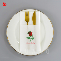Serviettes en papier Airlaid personnalisées avec logo, effet lin, pour restaurant - Offre Spéciale