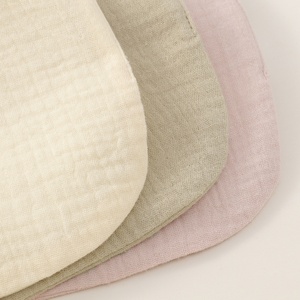 <span class=keywords><strong>Taini</strong></span> Home Bavoir imperméable en gaze de coton pur pour bébé, en forme de U, avec motif uni [lot de 2] - Product Image 2