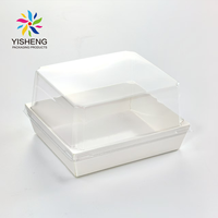 Boîtes en papier kraft personnalisables avec couvercle transparent, résistantes à l'huile, pour charcuterie, beignets, desserts, pâtisseries, emballage alimentaire