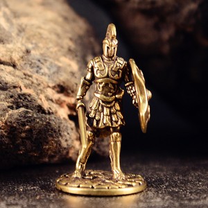 Figurines miniatures de chevaliers romains spartiates en laiton antique, soldats vintage, modèle de statue, ornement de bureau, cadeau - Product Image 3