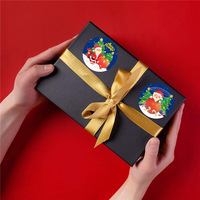 Autocollants de Noël 500 pièces 1 pouce 1,5 pouces Étiquettes autocollantes cadeau Père Noël pour emballage de bonbons pour enfants Rouleaux d'autocollants adhésifs