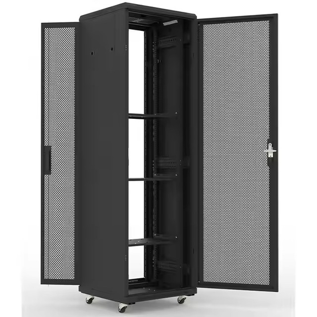 22U Network Cabinet Rack 19-inch Floor Standing 600mm Depth Steel Material with Wheel Stand in Stock
