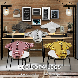 Modern Style Red Plastic <b>Sofa</b> <b>Legs</b> Furniture Accessories Parts <b>for</b> Home Office <b>Replacement</b> Triangle Design - Product Image 2